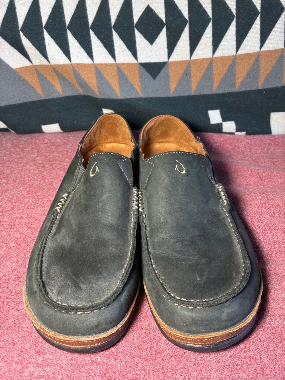 Olukai Moloa Leather Slide Ons View 2